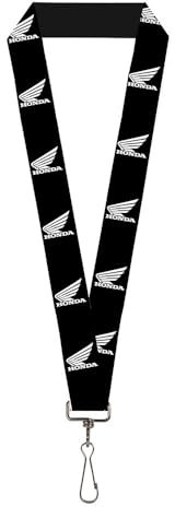 Buckle-Down Schlüsselband, 2,5 cm, Honda Motorrad-Logo, Schwarz/Weiß, Mehrfarbig, Einheitsgröße