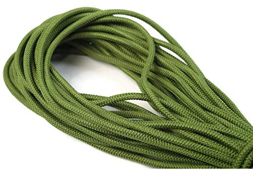 Jajasio 10 m Gummikordel 3mm, Elastische Kordel Auswahl aus 37 Farben Gummischnur Elastische Kordel/Farbe: 27 - olivgrün