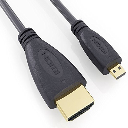 Cavo dorato di alta qualità, da 2 metri, da micro HDMI (tipo D) ad alta velocità a HDMI (tipo A), per connettere la fotocamera del Samsung Ativ Tab 3 a TV, televisori HD, LCD, al plasma