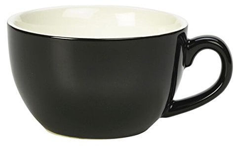Genware Bowl Shaped Cup Black 8.8oz/250ml, Single