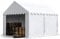 TOOLPORT Lagerzelt 3x4 m Industriezelt Unterstand PVC Plane 750 N weiß mit Bodenrahmen und Dachverstärkung