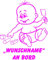 INDIGOS UG - Babyaufkleber/Kinderaufkleber 007 mit Wunschname/Wunschtext an Bord ca. 20 cm Höhe - Autoaufkleber