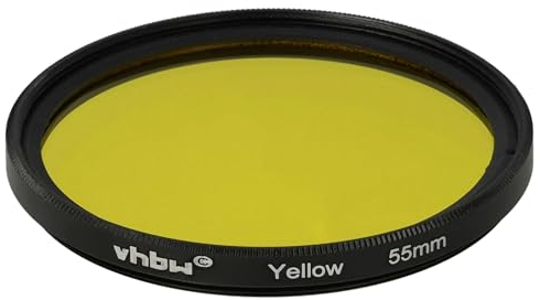 vhbw Universal Farbfilter gelb für Kamera Objektive mit 55mm Filtergewinde - Gelbfilter