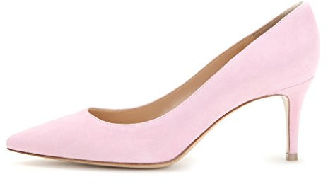 EDEFS - Escarpins Femme - Kitten-Heel Chaussures - Bout Pointu Fermé - Classique Bureau Soiree Shoes - Pink - Taille 39