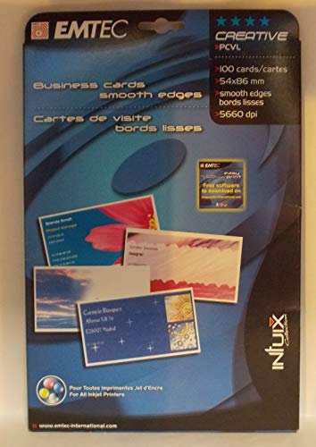 Emtec Intuix PCVL Cartes de Visite 100 54 x 86 mm Bord Lisse 5660 DPI