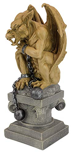 Design Toscano Statue gargouille donjon gothique boule et chaîne