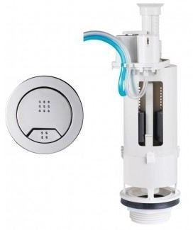Macdee 2 Dual Flush Kayla Pneumatic Outlet Valve + Kara 72mm Chrome Dual Flush Button