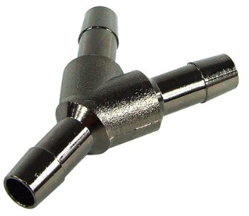 Neutral Schlauchverbinder Y-Stück 8mm, Metall, Schwarz vernickelt