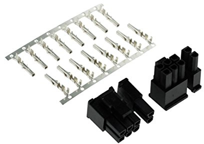 Phobya 82355 Kabelverbinder, 6 + 2 Pins, Schwarz, Metall, Kunststoff, 2 Stück
