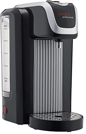 Cooks Professional Instant Hot Water Dispenser 2600W with 2.5L Capacity & Drip Tray | Energy Efficient Boiling Kettle Kitchen Dispensers for Hot Drinks, Tea & Coffee Making | Black/Silver