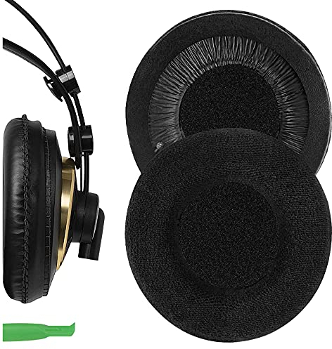Geekria Comfort Ersatz-Ohrpolster aus Velours, kompatibel mit AKG K240, K240S, K240 Studio, K240 MKII, K241, K270, K271, K272 Kopfhörer-Ohrpolster, Headset-Ohrpolster, Reparaturteile (schwarz)