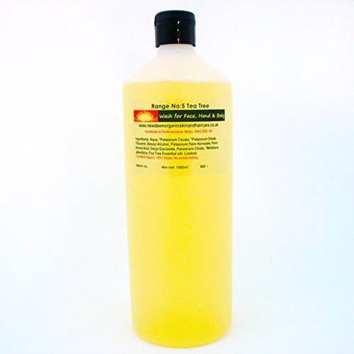 Tea Tree Wash Hand & Body Wash, Shower Gel, Liquid Soap, Handmade. Vegan. Natural Skin Care (Tea Tree Wash, 1 litre)