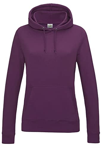 AWDis Women's Girlie College Hoodie, Purple (Plum), 12 (Manufacturer Size:Medium)
