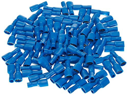 Goobay 17006 Flachsteckhülsen, Kabelschuh, isoliert, Blau, 6,4 mm 1,5 - 2,5 mm², 100stk