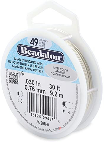 Beadalon 9.2 m Reel 0.76 mm Diameter 49 Strand Wire, Silver