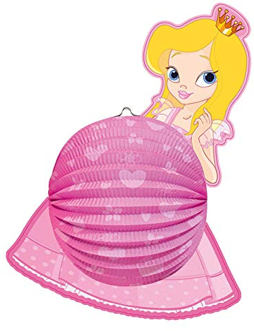 Idena 8310055 - Laterne Prinzessin, Größe 44 x 35 cm, Papier, Lampion, St. Martin, Lichterfest, Laternenumzug, Advent, Weihnachten, Dekoration