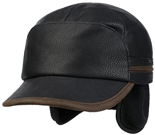 Stetson Casquette Byers en Cuir Homme - pour l'hiver avec Protege-Oreilles de Baseball Ferme a l’Arriere, Visiere, Oreillettes, Doublure Hiver Automne-Hiver