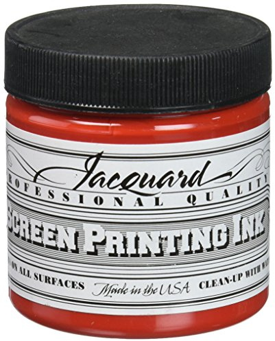 Jacquard Professional Screen Print Ink, Water-Soluable, 4oz Jar, Bright Red (105)