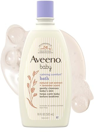 Aveeno Baby Calming Comfort Bath, Body & Hair Wash, Tear Free, 18 fl. oz