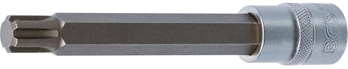 BGS 4178 | Bit-Einsatz | Länge 140 mm | Keil-Profil (für RIBE) M14 | Antrieb Innenvierkant 12,5 mm (1/2) | Chrom-Vanadium-Stahl | verchromt, matt | mit Rändelung