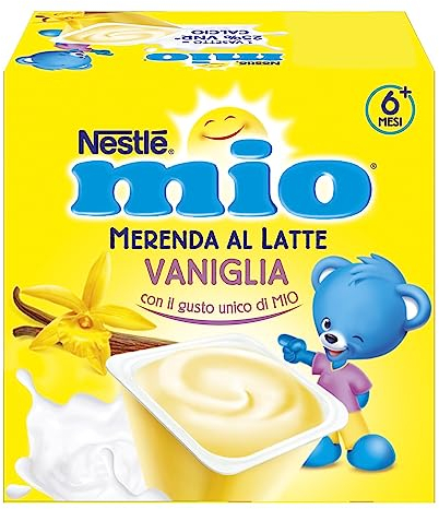 NESTLÉ MIO Merenda al Latte Vaniglia, 4 Vasetti da 100g (400g)