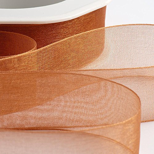 Italian Options Rouleau de ruban en mousseline d'organza, 38 mm x 20 m, vert abricot