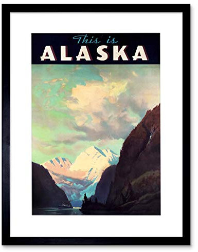 The Art Stop TRAVEL TOURISM ALASKA STATE MOUNTAIN SNOW ICE ARCTIC USA FRAMED PRINT F97X6971
