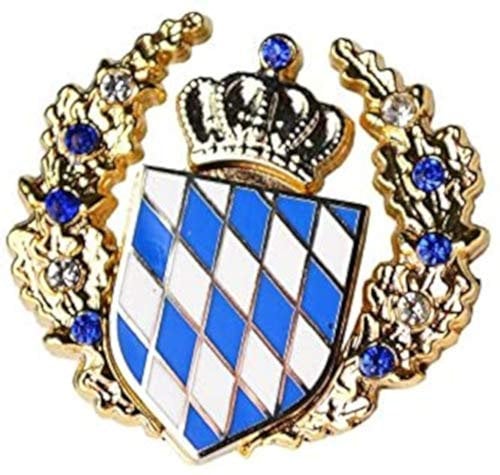 Pin Wappen Kranz, Trachtenhut Pin mit bayerischem Staatswappen
