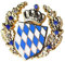 Pin Wappen Kranz, Trachtenhut Pin mit bayerischem Staatswappen