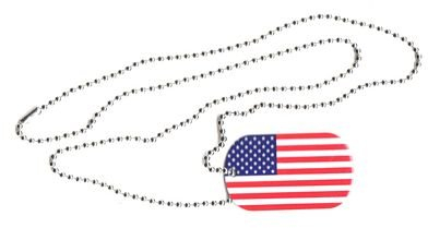 Dog Tag USA Erkennungsmarke 30 x 50 mm Fahne Flagge
