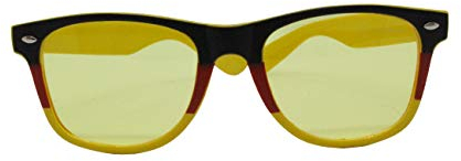 Folat 30802 – Deutschland Brille, Blues Brothers, Schwarz, Rot, Gold, mit gelbgetönten Gläsern, Sonnenbrille, WM, EM, Fußball, Ballermann, Karneval, Motto Party, Gartenparty, Public Viewing