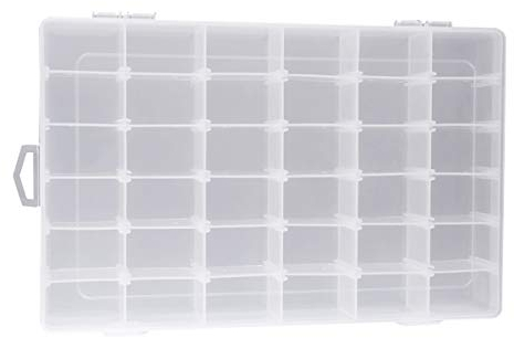 OULII 36 Fächern Kunststoff Aufbewahrungsbox Transparent Schmuckschatullen
