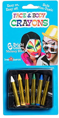 Dress-Up-America Face Paint Kit - Face and Body Paint Crayons - 6 Piece Set Halloween Makeup for Kids and Adults