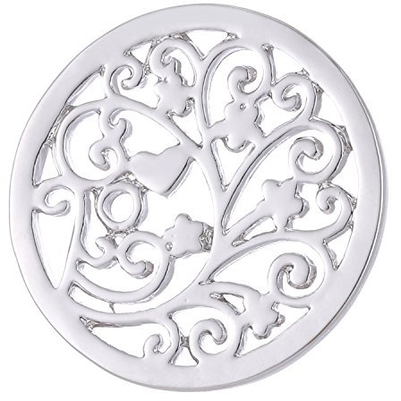 Morella Damen Coin 33 mm Frühlingsblumen Silber