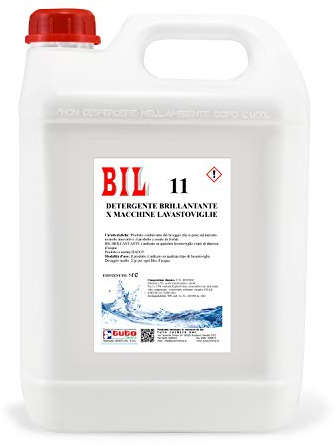 BIL 11 - BRILLANTANTE PER LAVASTOVIGLIE E LAVABICCHIERI LT 5. Brillantante Lavastoviglie Professionale, Additivo Lavastoviglie, Detergente Industriale, Ho.Re.Ca., HACCP.