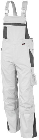 QUALITEX Workwear Latzhose PRO, weiß/grau, Gr. 42