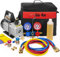 XtremepowerUS Bomba de vacío de aire HVAC 3CFM 1/4HP (R134a R12 R22 R410a) A/C Refrigeración AC Manifold Gauge R134 Can-Tap incluida bolsa de transporte