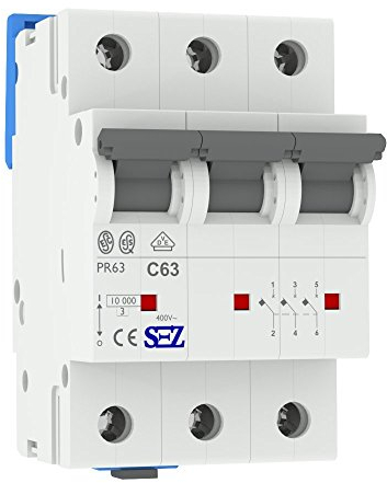 LS-Schalter SEZ C 63A 3p 10kA VDE Leitungsschutzschalter Sicherungsautomat