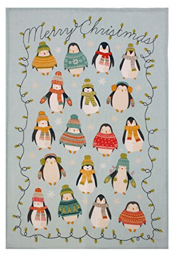 Ulster Weavers Geschirrtuch, Motiv: Pinguine und Lichterkette, 74 x 48 cm