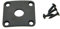 KAISH Black Metal Curved Bottom Jack Plate Curved Base Square Jackplate for Les Paul LP Guitars