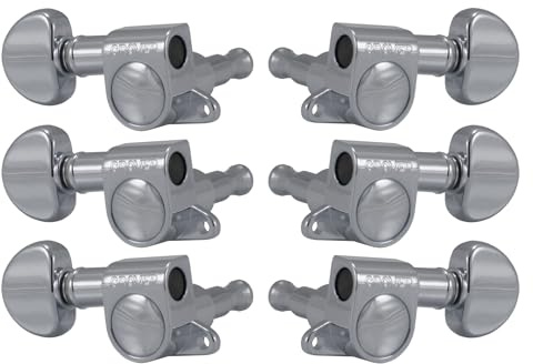 Grover 205C Mini Rotomatics with Round Button - Guitar Machine Heads, 3 + 3 - Chrome