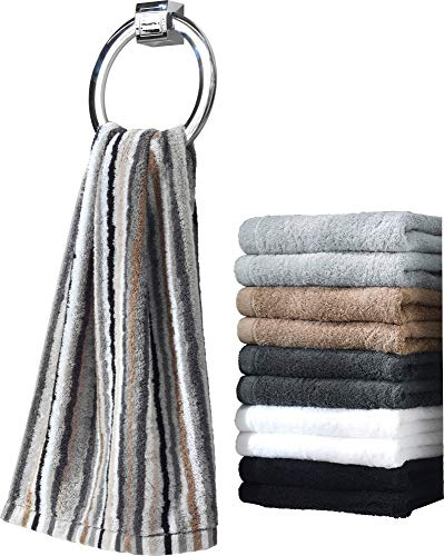 Cawö Duschtuch Lifestyle Streifen Walk-Frottier Kiesel Größe 70x140 cm