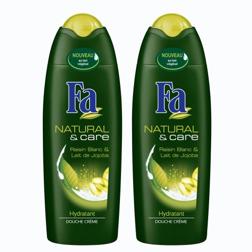 Fa - Natural & Care - Raisin Blanc et Lait de Jojoba - Gel Douche - Flacon 250 ml - Lot de 2