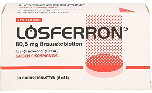 LOSFERRON Brausetabletten gegen Eisenmangel, 50 St. Brausetabletten