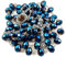 Chapelet de perles de cristal bleu profond, collier de prière catholique, médaille du sol saint de Jérusalem, croix de terre sainte, chapelets religieux antiques, collection de perles (Bleu foncé)
