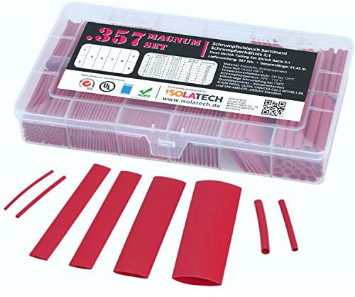 ISOLATECH 357-tlg Magnum Schrumpfschlauch Set Box Rot 2:1 ohne Kleber