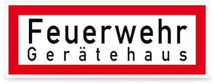 Betriebsausstattung24 Hinweisschild Feuerwehr Gerätehaus - Aluminium, geprägt - 59,4 x 21,0 cm - DIN 4066 (D1)