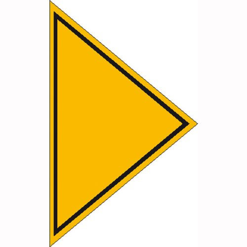 Betriebsausstattung24 Hinweisschild für Gasanlagen - Richtungspfeil (Gashaupthahn) - Seitenlänge: 20,0 cm - Aluminium, geprägt