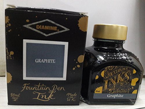 Diamine Fountain Pen Ink Bottle, 80 ml, Graphite