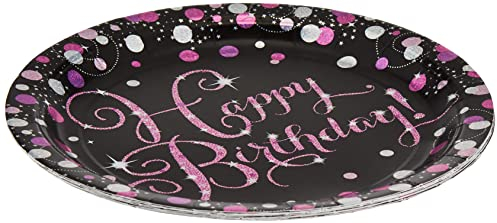 (PKT) Adult Pink Celebration Paper Plates